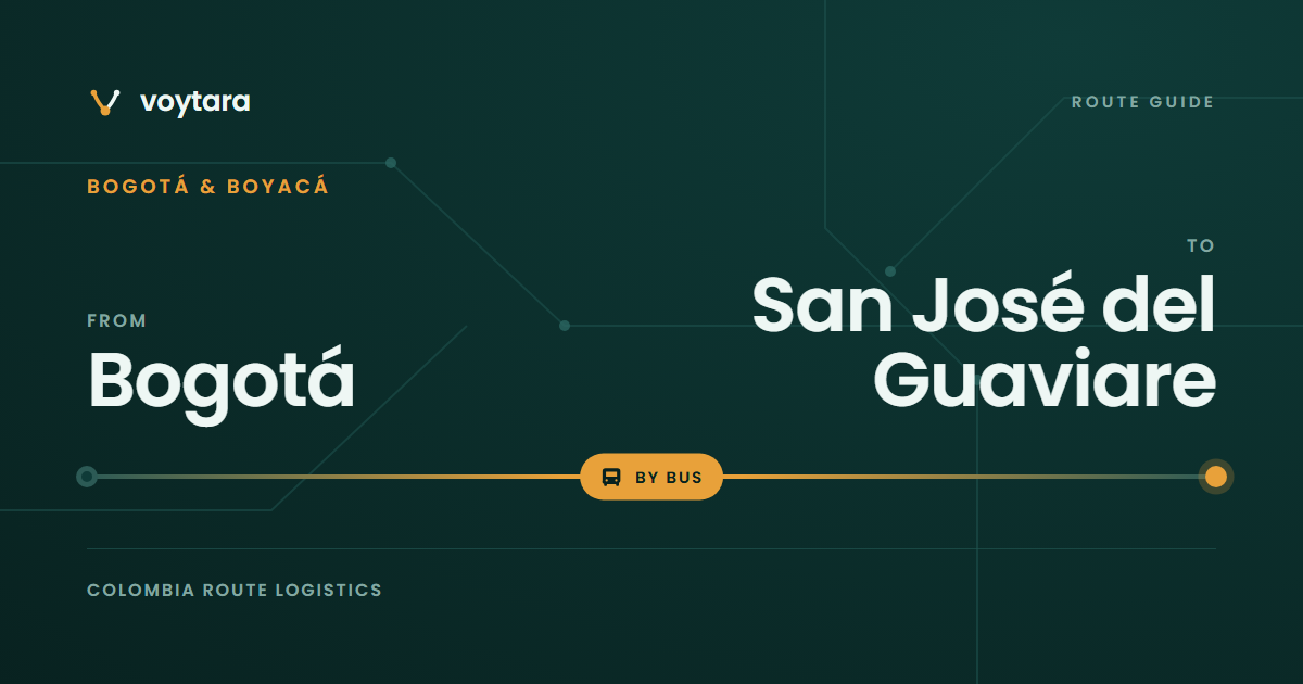 Bogotá to San José del Guaviare route guide by voytara