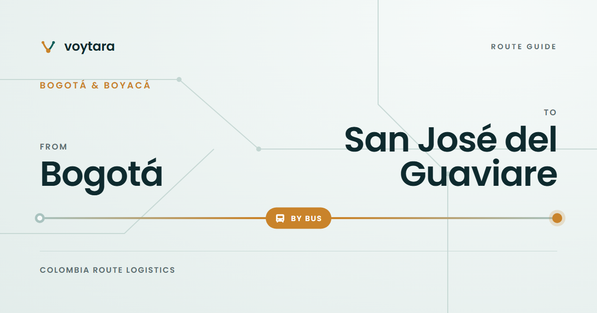 How to get from Bogotá to San José del Guaviare - voytara route map