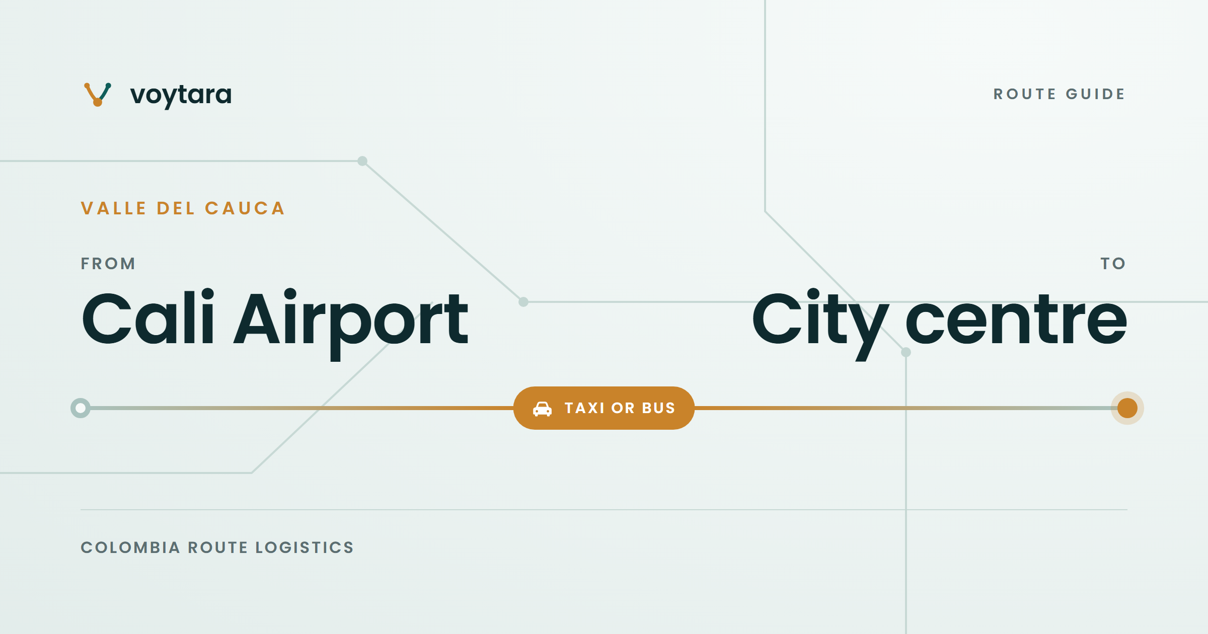 How to get from Cali Airport to City centre - voytara route map