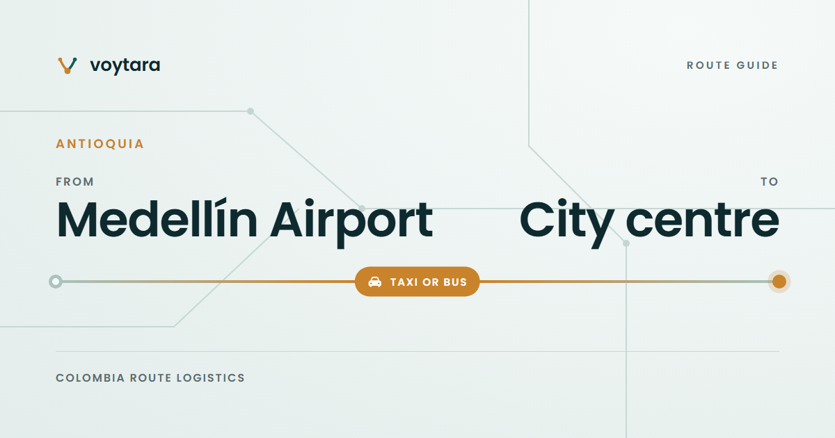 How to get from Medellín Airport to City centre - voytara route map