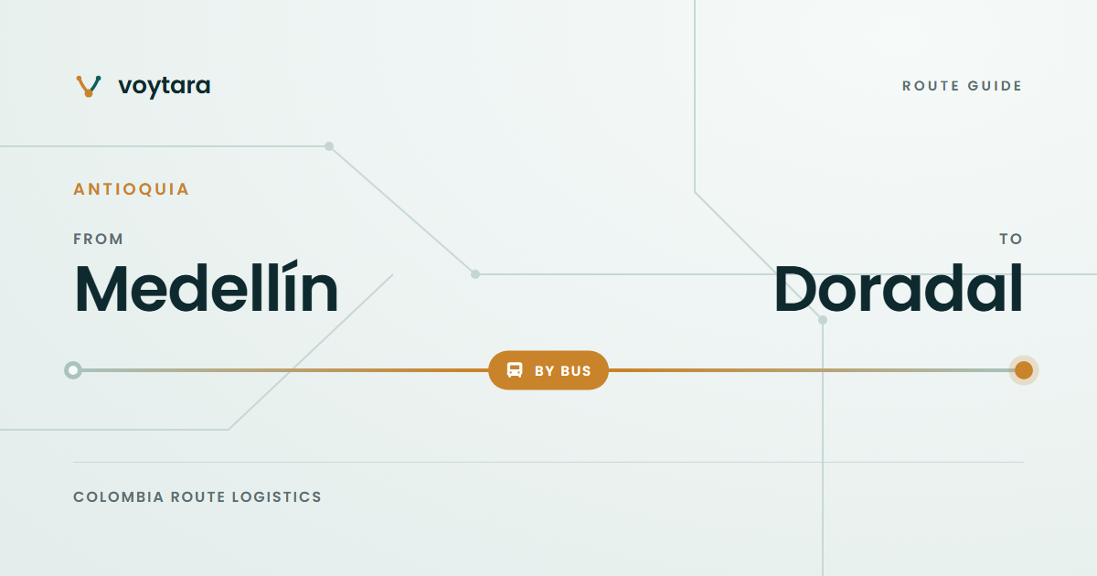 How to get from Medellín to Doradal - voytara route map