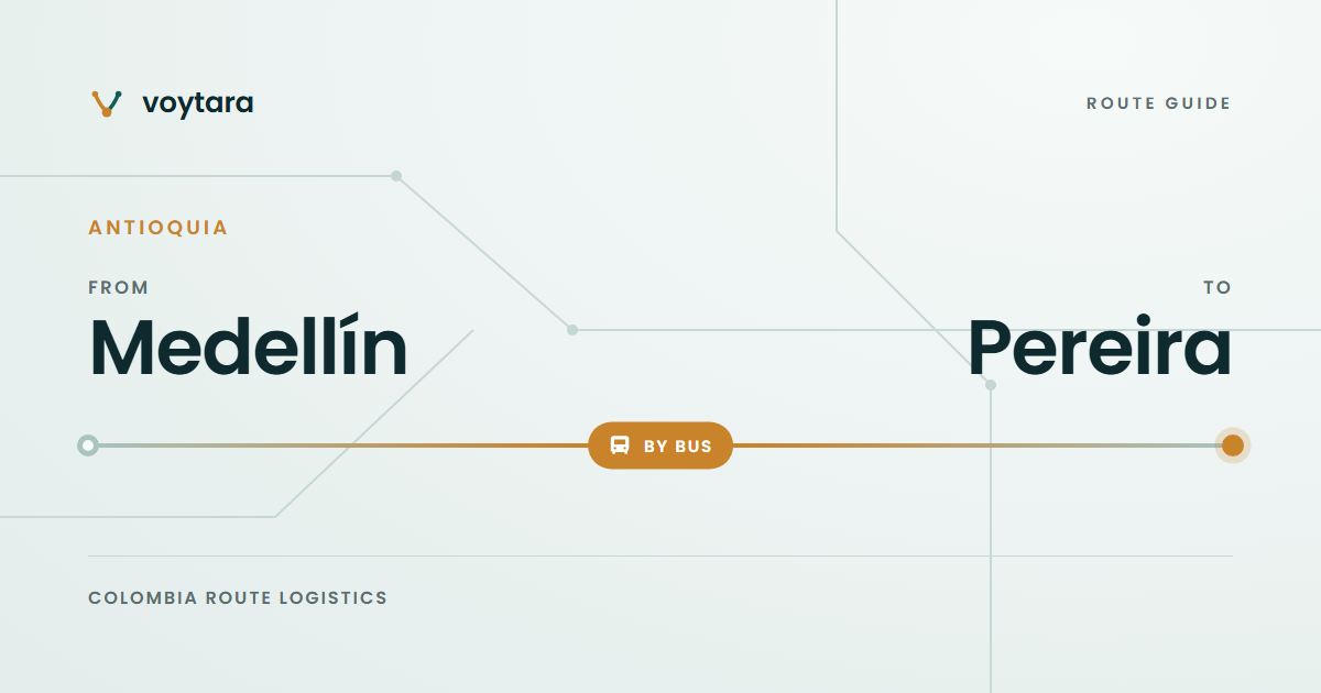 How to get from Medellín to Pereira - voytara route map