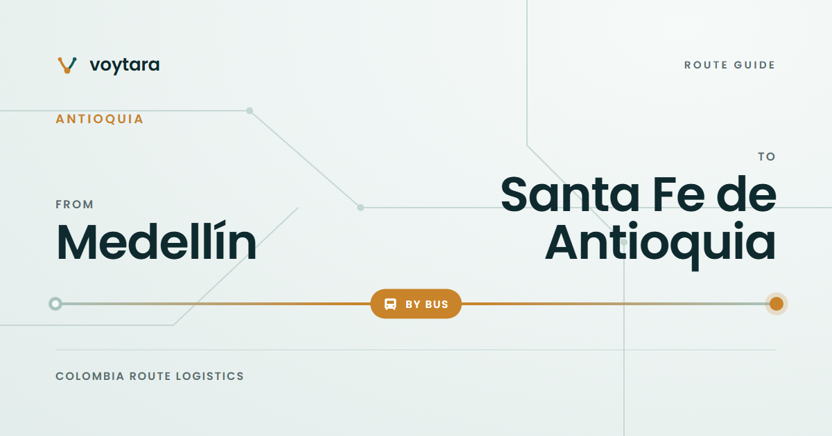 How to get from Medellín to Santa Fe de Antioquia - voytara route map