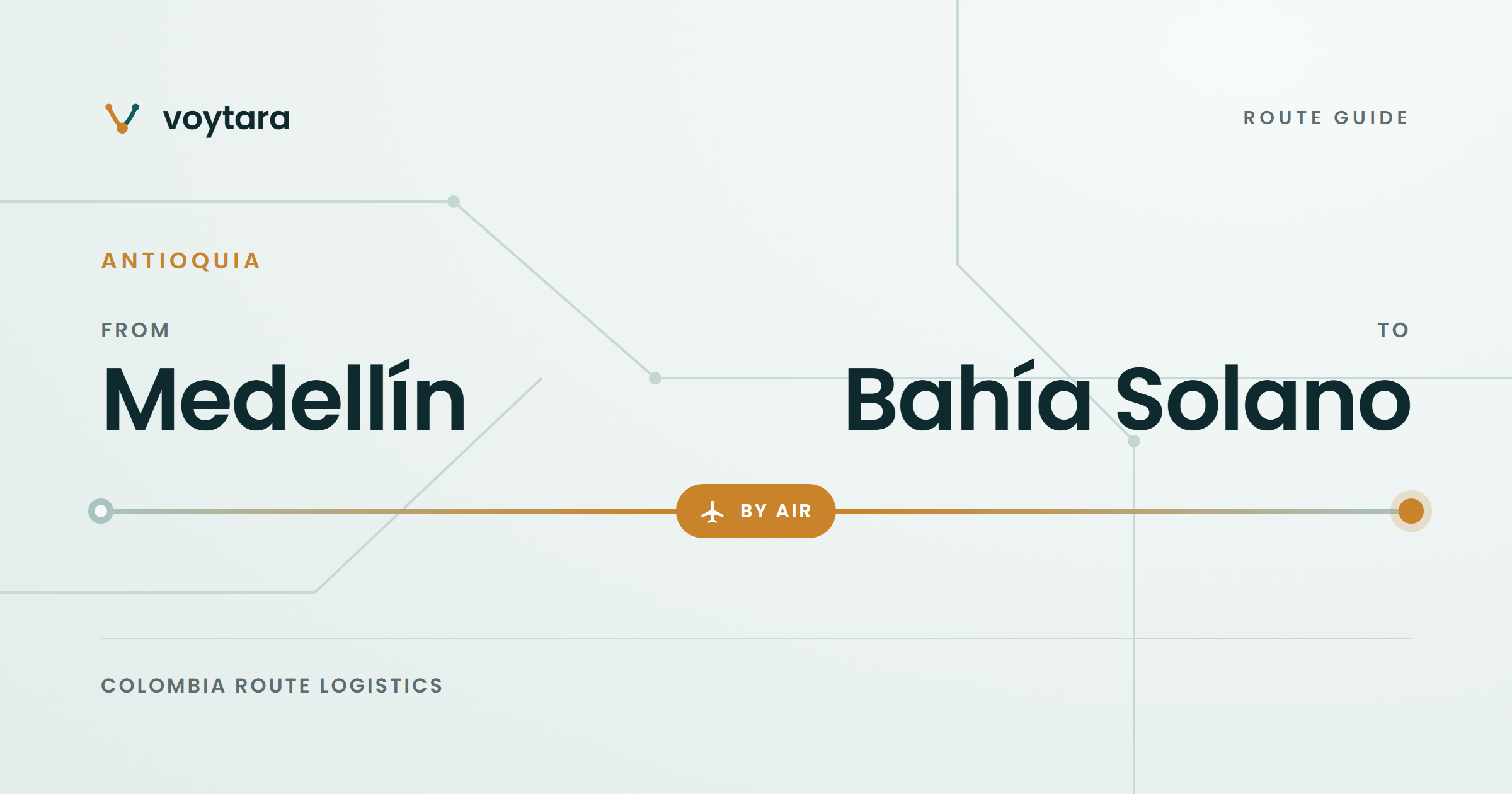 How to get from Medellín to Bahía Solano - voytara route map